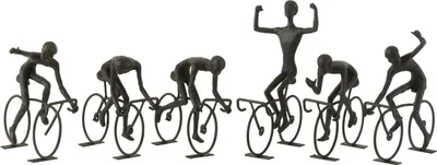 Produktbild von J-Line Radfahrern Poly/Metall Schwartz Large 6 Sortiert