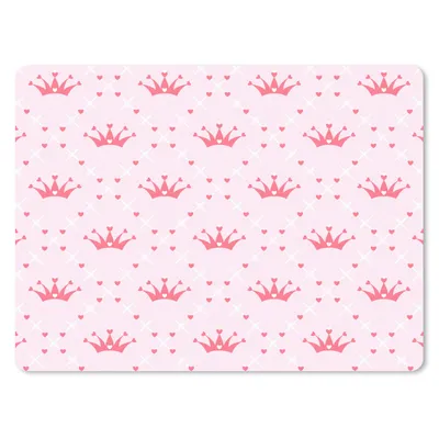 Produktbild von MuchoWow® Mauspad Mousepad Krone - Muster - Rosa 23x19 cm - Mousepads - Maus Mat - Pad - Mausunterlage - Schreibtischunterlage - Mauspad