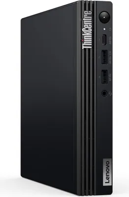 Produktbild von Lenovo ThinkCentre M70q Gen 5 Intel® Core™ i3 i3-14100T 8 GB DDR5-SDRAM 256 GB SSD Windows 11 Pro Mini PC Mini-PC Schwarz