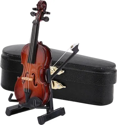 Immagine prodotto di Violino in miniatura per casa delle bambole - Mini-modelli di violini da 8 cm per decorazione.