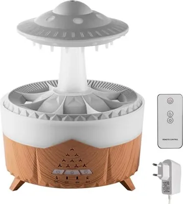 Produktbild von Regenwolkenbefeuchter, 350 ml Regenwolke Wireless Fernbedienung Aroma Diffusor 7 farbenfrohe Gradientenlichter 3 Timermodi Schlafzimmer, Zuhause, Büro