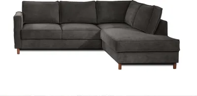 Produktbild von Best Mobilier Jake, Ecksofa, Grau, 5 Sitz(e), Jake, Samt, Holz