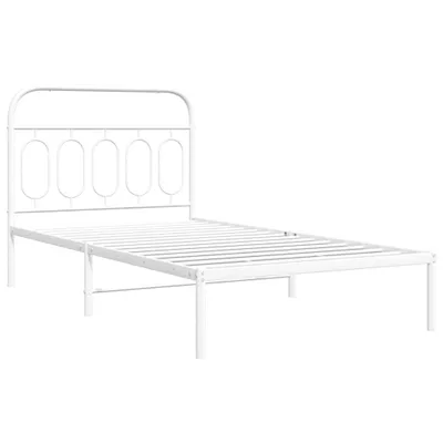 Produktbild von Bettgestell mit Kopfteil Metall Weiß 107x203 cm