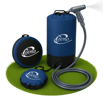 Produktbild von Coemo Campingdusche mit Fußpumpe, Gartendusche, Solardusche Schwarz