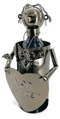 Produktbild von Weinflaschenhalter Metall Mann mit Herz