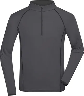 Produktbild von Langarm Funktionsshirt für Fitness und Sport titan/black, Gr. M