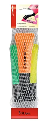 Produktbild von Textmarker - STABILO NEON - 3er Pack - gelb, grün, orange