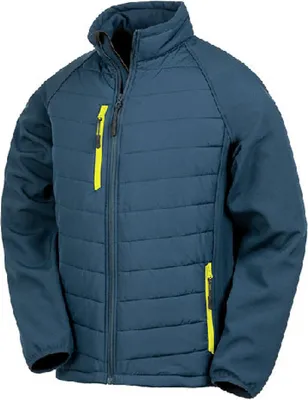 Produktbild von Result R237X | Herren Black Compass Softshell Jacket - Farbe: Navy/Yellow - Größe: 3XL