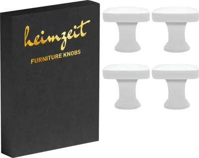 Produktbild von 4x Möbelknöpfe Weiß Schrankknöpfe Metall Möbelgriffe Schubladenknöpfe Türknauf