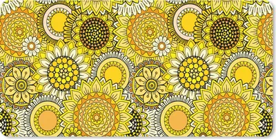 Produktbild von MuchoWow® Mauspad Mousepad Sonnenblume - Muster - Gelb 60x30 cm - Mousepads - Maus Mat - Pad - Mausunterlage - Nachhaltig
