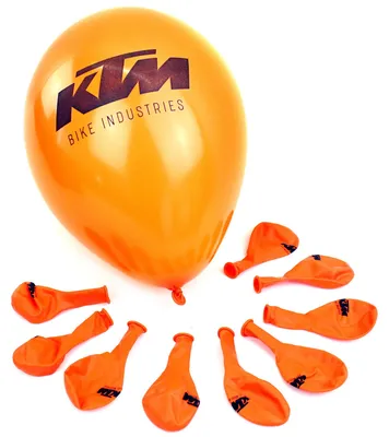 Produktbild von KTM Luftballon mit Logo-Print in Orange/schwarz + Bisomo-Sticker, Menge:10