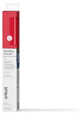 Obrázok produktu pre Cricut SportFlex Iron-On, Rolka nažehľovacieho vinylu, Červená, Jednofarebné, 300 mm, 610 mm