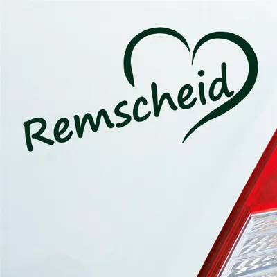 Produktbild von Auto Aufkleber Remscheid Herz Stadt City Love Liebe 16,5x8 cm Dunkelgrün Sticker Heckscheibenaufkleber