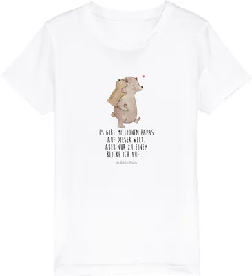 Produktbild von Mr. & Mrs. Panda Kleinkinder T-Shirt Papa Bär 5-6 Jahre (110/116) - Weiß - Geschenk, Kindershirt, Vatertag, Teenager, Geburtstag, Kinder Shirt, Kurzarm, Muttertag, Vater