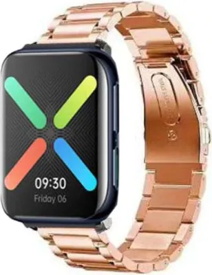 Produktbild von Strap-it Stahlband-Kompatibel mit Oppo watch Armband 41mm Ersatzarmband - Gliederarmband - Hogwertiges Edelstahl Oppo watch series für Oppo smartwatch Armband Rosa gold