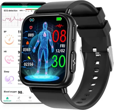 Produktbild von DigiKuber Smartwatch mit 1,47 Zoll Display, ECG, SpO2, Schlaf- & Stressmonitor, Fitness-Tracker, IP68 wasserdicht für Android iOS