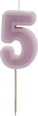 Produktbild von Geburtstagskerze Zahl 5, lila, 6 cm