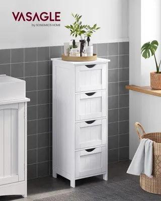 Obrázek produktu pro VASAGLE koupelnová skříňka se 4 zásuvkami, bílá 30×30×82 cm