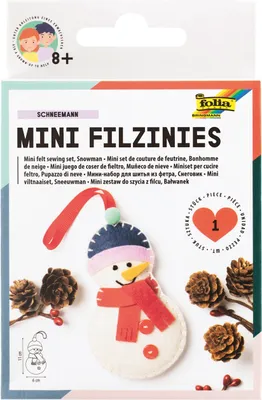 Produktbild von folia Mini Filz-Nähset "Filzinies" 14-teilig Schneemann
