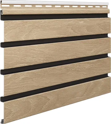 Produktbild von VOX Fassadenpaneele Außenlamellen 3D-Holzdekor FRONTO - Wasserfest und UV-Beständig - Für Fassade und Balkon - 295x28,3cm - 10er Set - Eiche