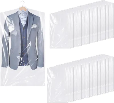 Obrázek produktu pro Sady obalů na oděvy – 20 kusů – 90 x 60 cm – Průhledné