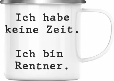 Produktbild von Trendation - Rentner Emaille Tasse Geschenk Ruhestand Frau Mann Renteneintritt Geschenke für Männer Frauen Lustig Rentnerin Pensionierung Kollegin Ich Bin Rentner (Silber)