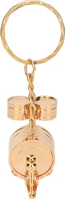 Image de Mini-tambours, porte-clés, instrument portable attrayant en métal très résistant pour l'extérieur, or