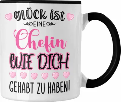 Produktbild von Trendation - Chefin Abschiedsgeschenk Abschied Chefinnen Tasse mit Spruch Grossartige Chefin Geschenkidee (Schwarz)