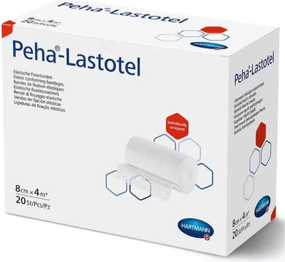 Obrázok produktu pre Hartmann Peha®-Lastotel® fixačný obväz, jednotlivo balený - 20 kusov - 4 cm x 4 m | kus (20 ks)