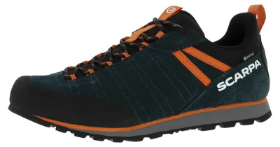 Obrázok produktu pre Pánske turistické topánky Scarpa Crux 2 GTX, vodeodolné a ľahké, s protišmykovou podrážkou Vibram, farba: petrol/oranžová, veľkosť EU 42
