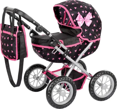 Obrázok produktu pre Kočík pre bábiky KP0262R, nastaviteľná rukoväť 33-63 cm, pre bábiky do 41 cm, ružová, pre deti