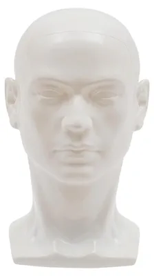 Produktbild von Schaufensterpuppe Kopf - Männlicher Perückenkopf - Modellkopf aus PVC Kunststoff - Dekokopf für Perücken Hüte Brillen