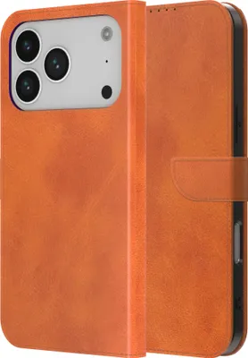 Produktbild von Geeignet für iPhone 17 Pro Handytasche Kunstleder mit magnetischer Lippe und Kartenhalter Buchhülle mit Klappe - Brieftasche mit Kartenfach - Braun - Smartphonics