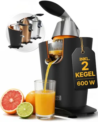Produktbild von LEBENLANG Orangenpresse elektrische Edelstahl 600W - Inkl. Edelstahlkegel