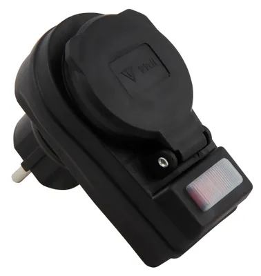 Zdjęcie produktu dla Adapter gniazda McPower z przełącznikiem, 230V/3,680W, IP44 - do użytku zewnętrznego