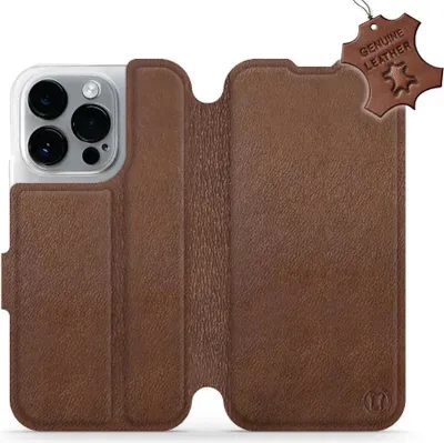 Produktbild von Echtleder Handyhülle für iPhone 14 Pro, Mobiwear Leather, Braun