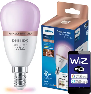 Obrázok produktu pre Philips 8719514437333, Wi-Fi/Bluetooth, Wi-Fi 4 (802.11n), 802.11b, 802.11g, LED, E14, P45, Multi