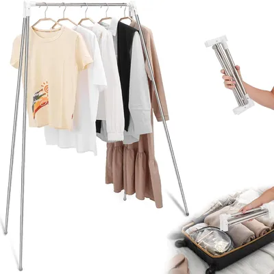 Image de Porte-manteau pliable - Léger et portable - 1 pièce - Acier inoxydable