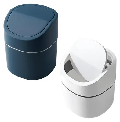Immagine prodotto di Set di 2 piccoli contenitori per rifiuti con coperchio, ideali per la casa e l'ufficio
