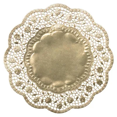 Produktbild von Demmler - Papier Tortenspitzen Unterlage Gebäck Korbdekor Gold - Inhalt 100 Stück, Durchmesser ca. 30cm - 3021391001E