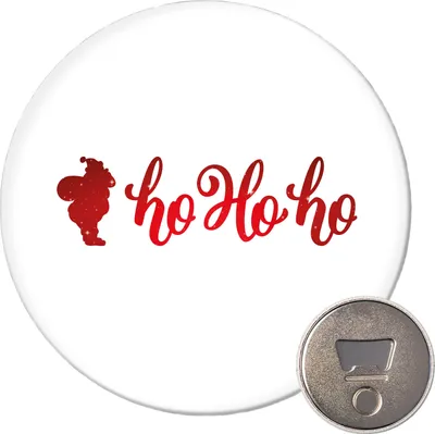Produktbild von Huuraa Magnet Santa Claus Ho Ho Ho 59mm Kühlschrankmagnet rund Flaschenöffner Geschenkidee