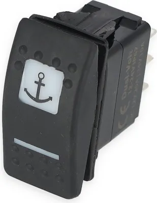 Produktbild von Tastschalter 12 V, ON-OFF-ON, mit verschiedenen Symbolen wählbar, 6 Anschlüsse Symbol: Ankerwinde