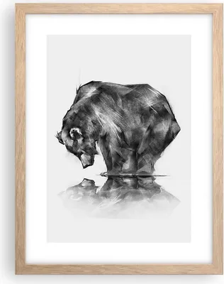 Produktbild von Gerahmtes Poster - Rahmen in heller Eiche - Bär Tier - 30x40 cm - Wand Bild - Wanddeko - Wandbilder - Kunstposter - Wandposter - Bilderrahmen - Bilder - Kunstdruck - Wandbild - P2NPA30x40-3921