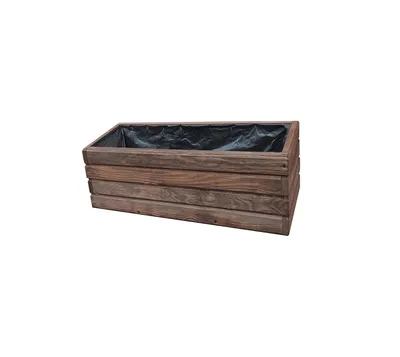 Obrázok produktu pre Drevený kvetináč 60 cm – kvetináč na balkón a terasu, odolný voči poveternostným vplyvom, na bylinky a do vyvýšeného záhonu v záhrade (D2 palisander)