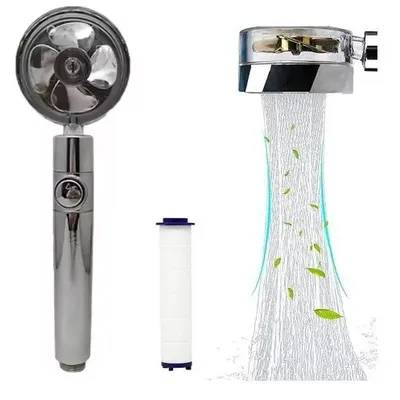 Image de Tête de douche rotative avec filtre turbinaire - Argenté KP30987