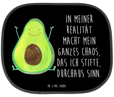 Produktbild von Mr. & Mrs. Panda pkw sonnenblende Avocado Glücklich - Schwarz - Geschenk, Auto, Sonnenschutz, Freude, Chaos, Verrückt, Kfz