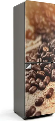 Produktbild von Verschüttete Kaffeebohnen – Kühlschrank Aufkleber – Klebefolie Kühlschrank – Kühlschrank Dekor – Kühlschrankfolie selbstklebend – Küchen Dekoration – 60x205 cm