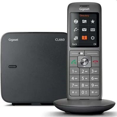 Image de Téléphone Fixe sans Fil GIGASET CL 660 Duo, Anthracite, Écran Couleur Rétroéclairé, Répertoire 400 Contacts, Base Séparée