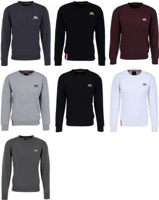 Produktbild von ALPHA INDUSTRIES BASIC SWEATER SMALL LOGO Herren Sweater, Größe:L, Farbe:439 - Denim Blue