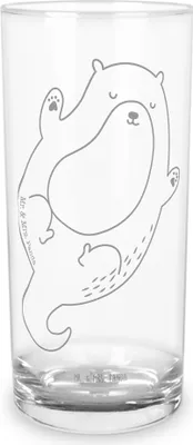 Produktbild von Mr. & Mrs. Panda Tumbler Otter Umarmen 200 ml - Transparent - Geschenk, Optimistisch, Trinkglas, Hallo, Longdrinkglas, Cocktailglas, Wasserglas, glücklich, gut Gelaunt
